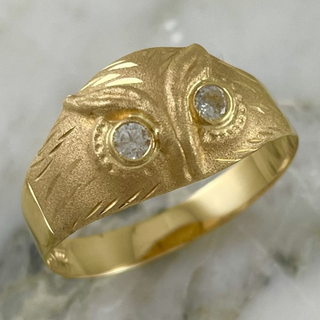 Anillo de best sale buho en oro