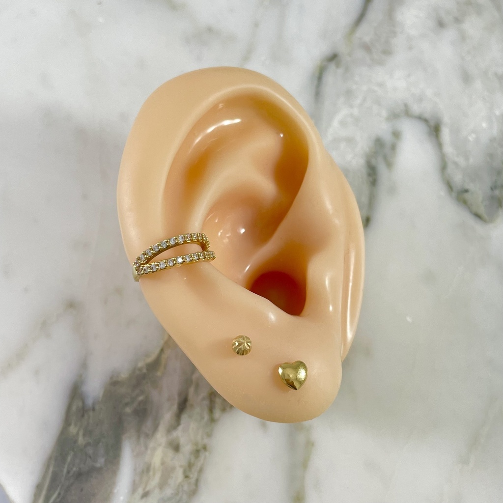 Ear Cuff Doble Banda Brillante