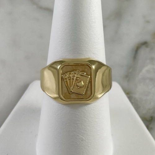 Anillo Poker Mateado