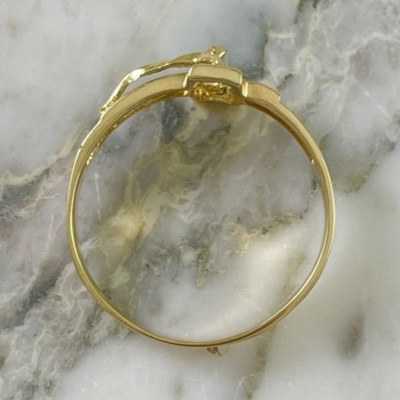 Anillo Inri Silueta Cruz Mateado