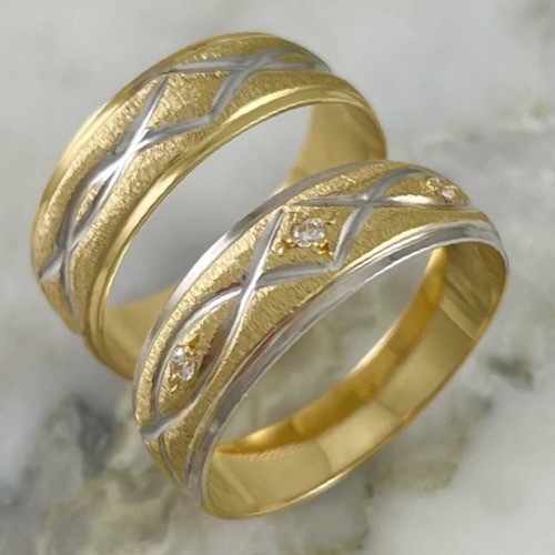 Argolla Rombo Cruzado Brillante