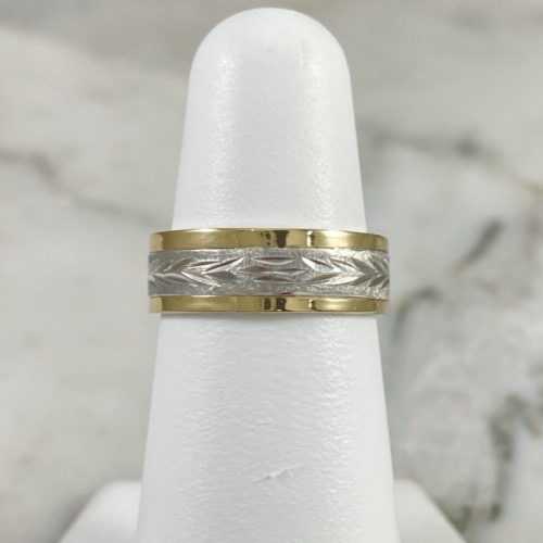 Argolla Espiga Mateada 6MM