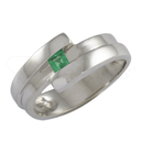 Emerald Crossed Ring
