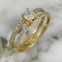 Double Channel Zircon Ring