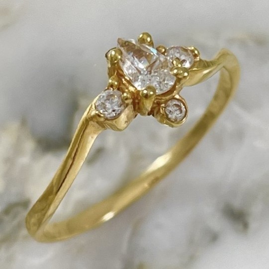 Four Zircon Drop Ring