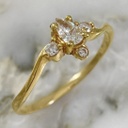 Four Zircon Drop Ring