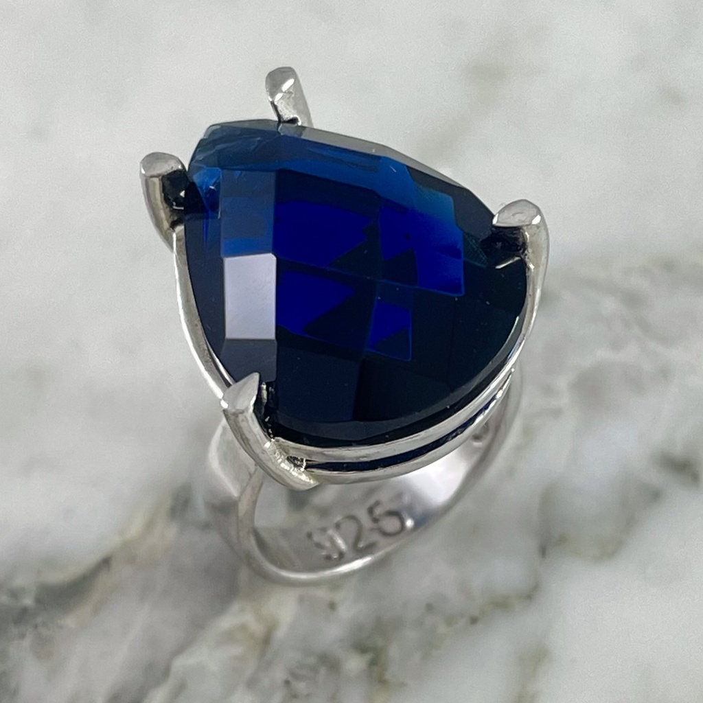  Deep Blue Drop Ring