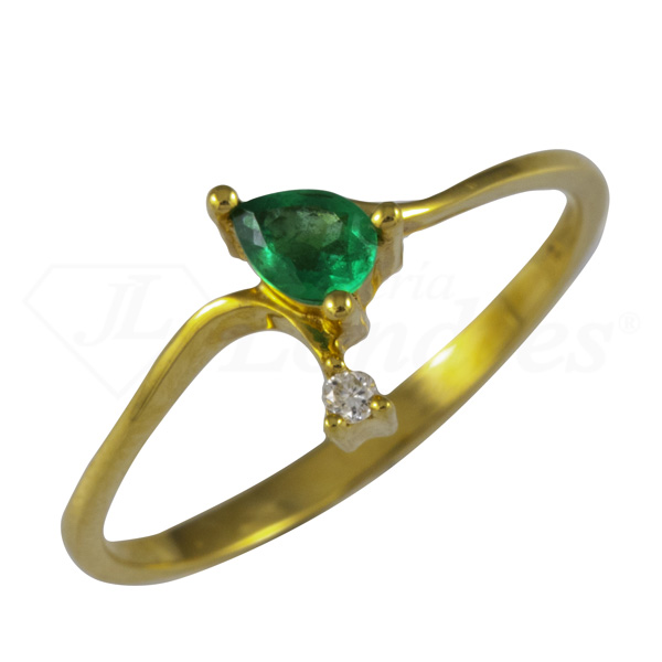 Emerald Drop Ring 