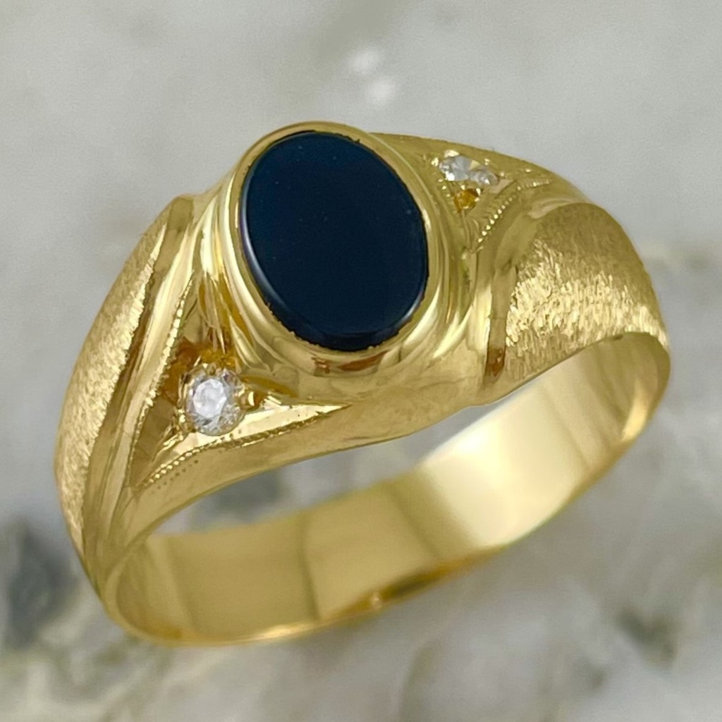 Layered Matte Onyx Ring