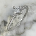 Flat Band Four Nail Solitaire Ring