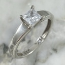 Square Four Nail Solitaire Ring