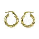 Classic Gold Braid Hoop Earrings