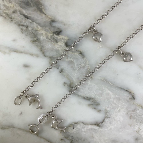 Heart and Dolphin Anklet 2MM