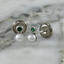 Pearl and Zircon Screw-Back Stud