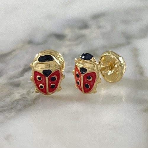 Fine Ladybug Screw-back Stud