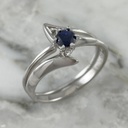 Crossed Sapphire Step On Ring