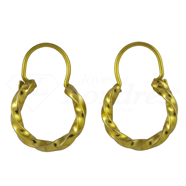 Thin Gold Braid Hoop Earrings