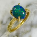 Black Opal Solitaire Ring