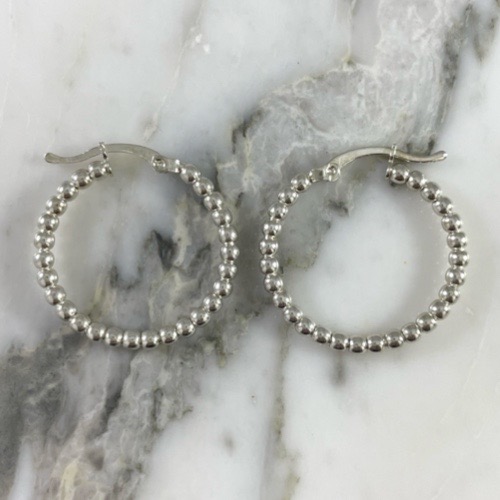 Classic Beaded Hoop Earring