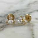 Pearl Flower Screw-Back Studs