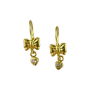 Aretes Moño Corazon Colgante