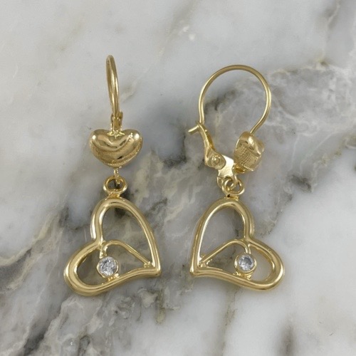 Double Central Heart Earrings