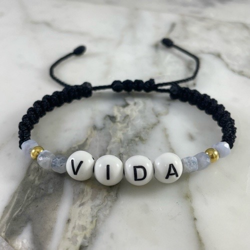 Square Chalcedony Life Bracelet 4MMx2