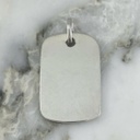  Silver Square Plate Pendant 20MM x 12MM