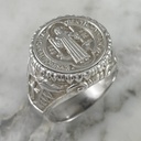 Saint Benedict Silver Ring