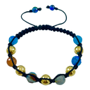 8MMx5 Crackled Agate and African Azurite Bracelet