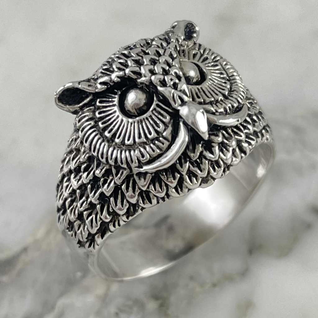  Silver Owl Ring