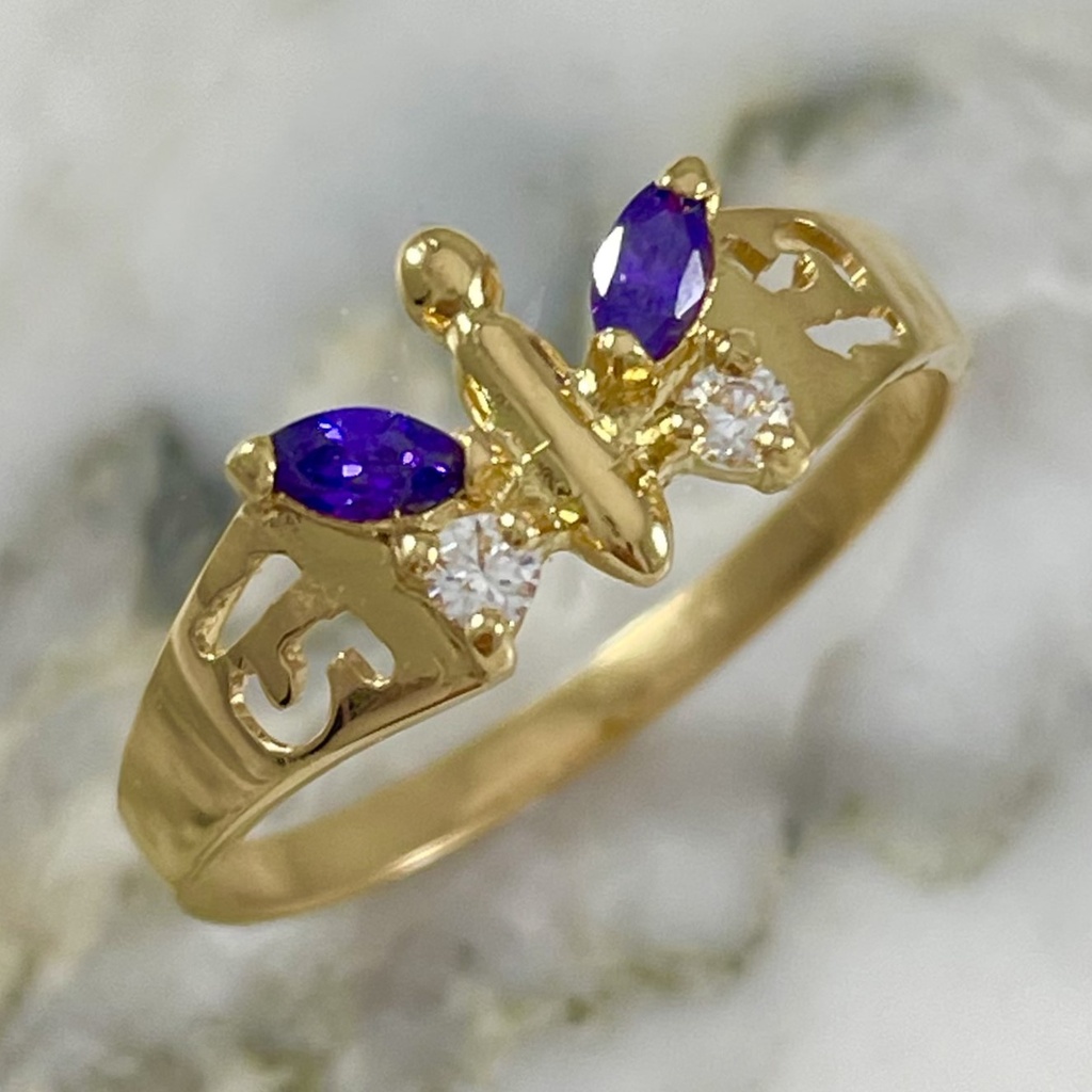 Anillo Quinceañera Crystal Butterfly