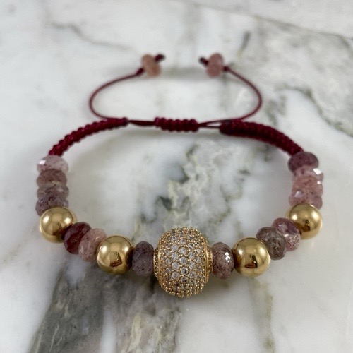 Manilla Esfera Glow Lepidocrocita Rosa 8MMx4