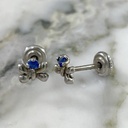 Sapphire-Colored Butterfly Screw-Back Stud