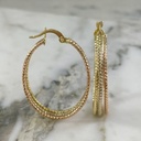 Oval Diamond Hoop Earring