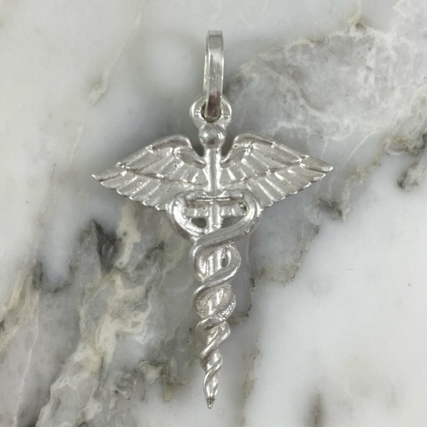 Solid Caduceus Pendant