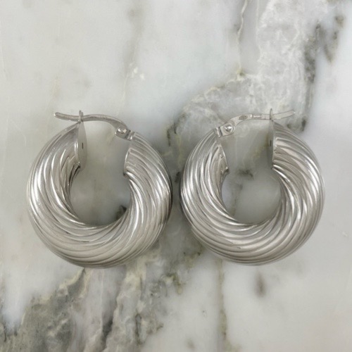 Thick Twisted Tube Hoop Earring
