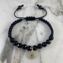 Evil Eye Black Agate Bracelet