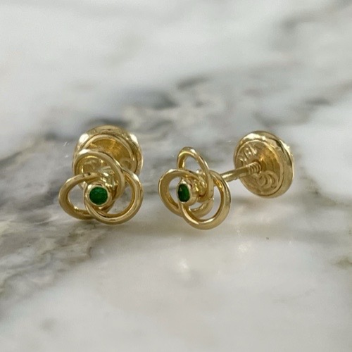 Screw-back Knot Zircon Stud