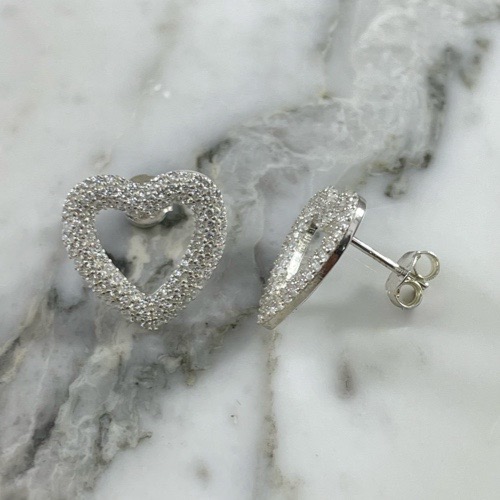 Heart Sparkle Stud Earring