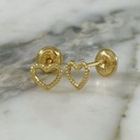 Lightweight Twisted Heart Screw-Back Stud