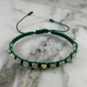 Diamond-Cut Prehnite Bracelet 4MMx1