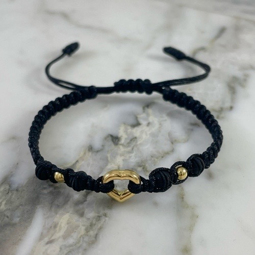 Encapsulated Neoprene Bracelet Mini Heart Outline 3MMx2