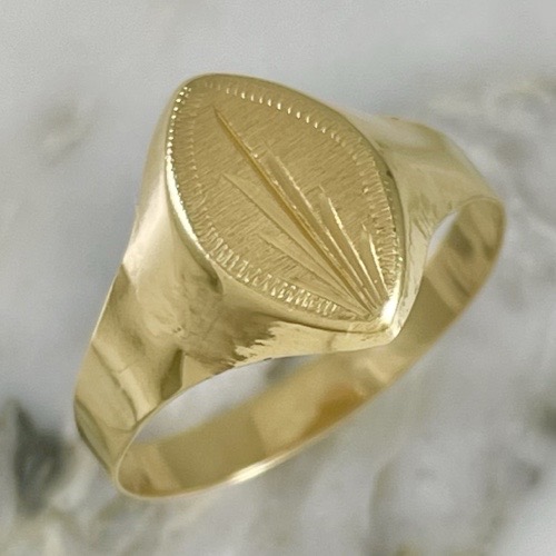 Carved Marquise Plate Ring
