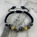 White and Black Jasper Bracelet 7MM x2