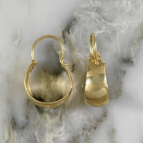 Large Concave Matte and Polished Hoop Earring