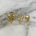 Screw-back Stud with a Four-Leaf Clover Silhouette Design