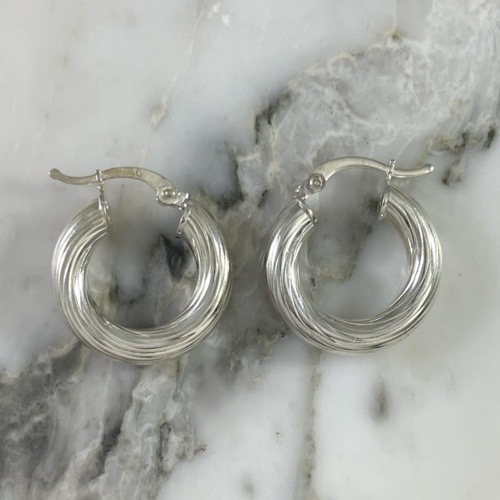 Light Twisted Tube Hoop Earring