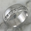 Wide Zircon Line Ring