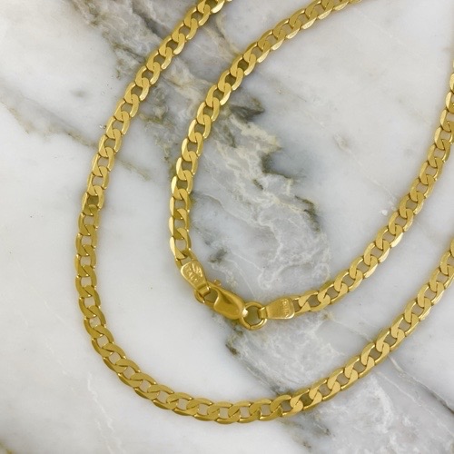 Hammered Cuban Chain 3MM 60 Cm